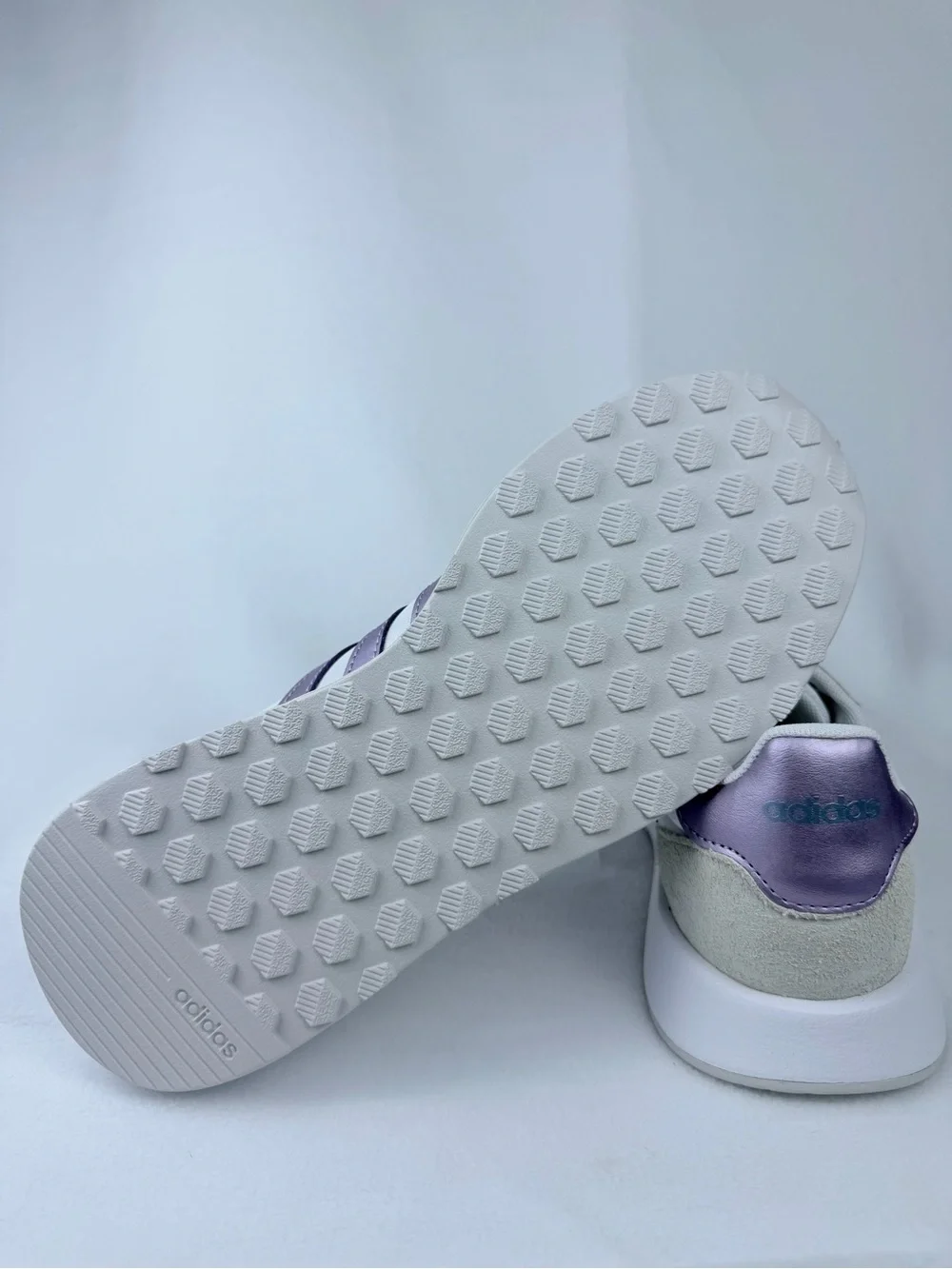 NWT Adidas Run 60s 2.0 Women’s Sneakers – White & Metallic Purple – Size 6.5